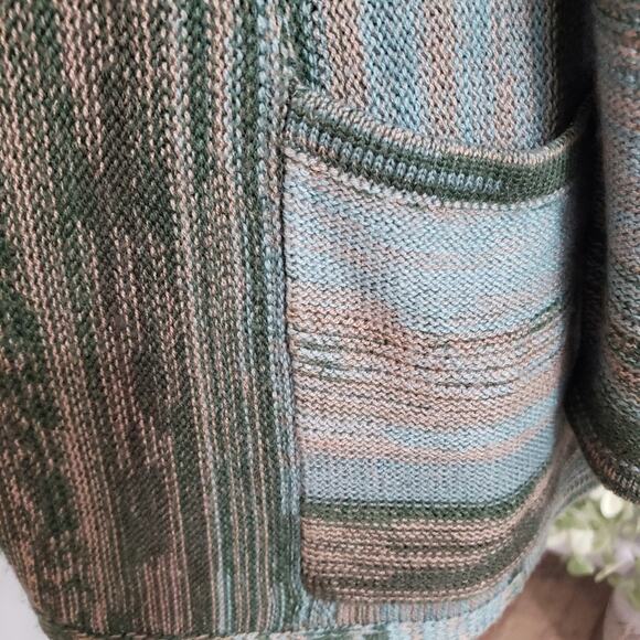 J. Jill Wool Blend Green Knit Open Cardigan Small - Picture 7 of 12